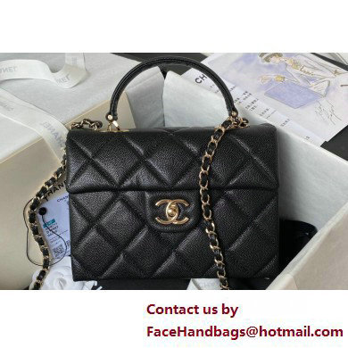 Chanel Grained Calfskin  &  Gold-Tone Metal Small Flap Bag with Top Handle AS4711 Black 2025